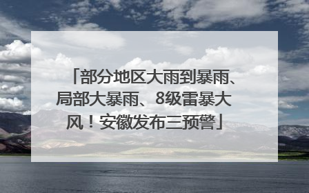 部分地区大雨到暴雨、局部大暴雨、8级雷暴大风！安徽发布三预警